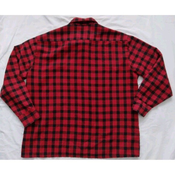 Vintage Buffalo Plaid Shirt Button Down Red Black Check Lumberjack Mens Size XL - Picture 7 of 8